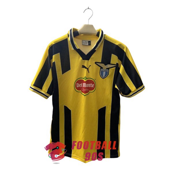 maillot lazio vintage jaune noir edition speciale copa 1998-1999