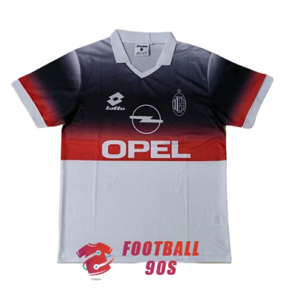 maillot ac milan vintage opel noir rouge blanc entrainement 1995-1996