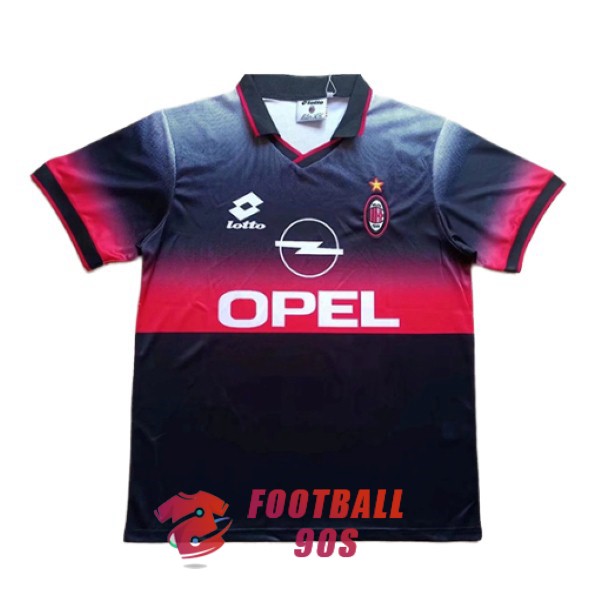 maillot ac milan vintage opel noir rouge entrainement 1996-1997