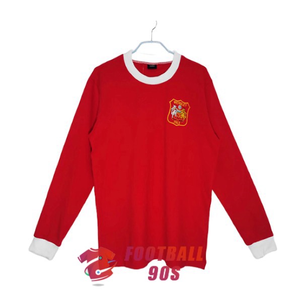 maillot manchester united vintage edition speciale manche longue rouge 1968