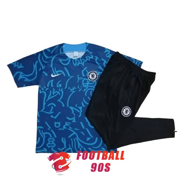maillot chelsea entrainement kit 2022-2023 camouflage bleu fonce