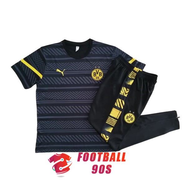 maillot dortmund entrainement kit 2022-2023 noir gris jaune