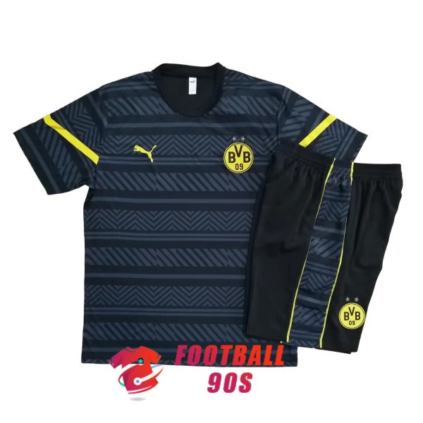 maillot dortmund entrainement kit 2022-2023 rayure noir jaune