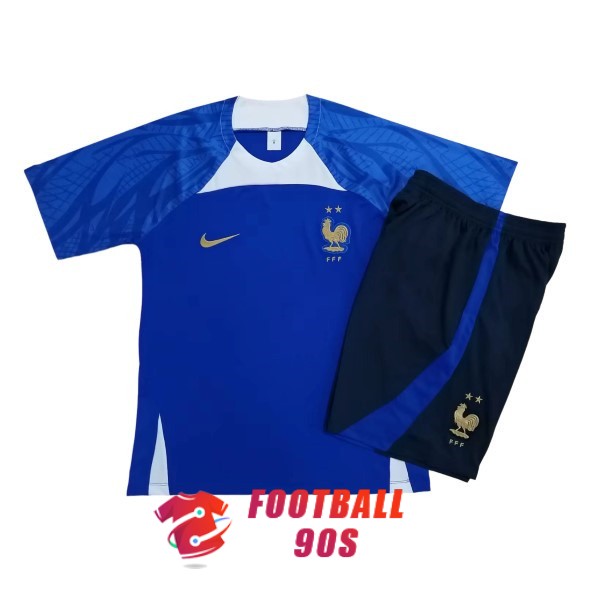 maillot france entrainement kit 2022-2023 bleu blanc