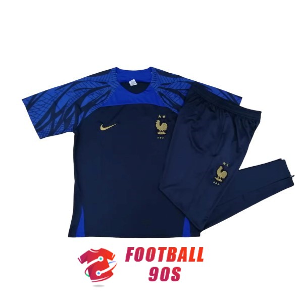 maillot france entrainement kit 2022-2023 bleu fonce
