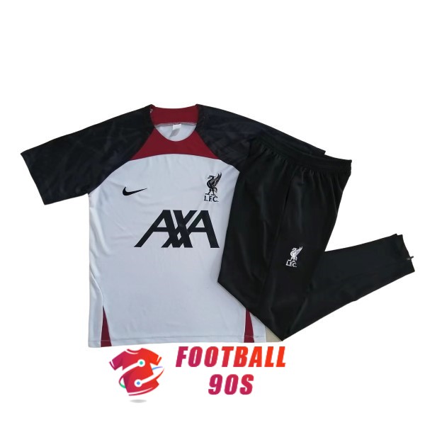 maillot liverpool entrainement kit 2022-2023 blanc noir