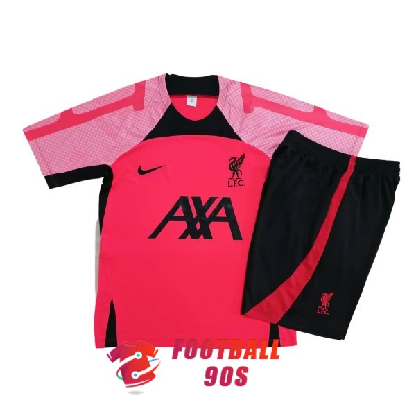 maillot liverpool entrainement kit 2022-2023 rose rouge noir