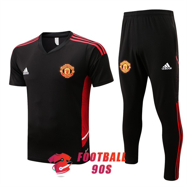 maillot manchester united entrainement kit 2022-2023 noir rouge (1)