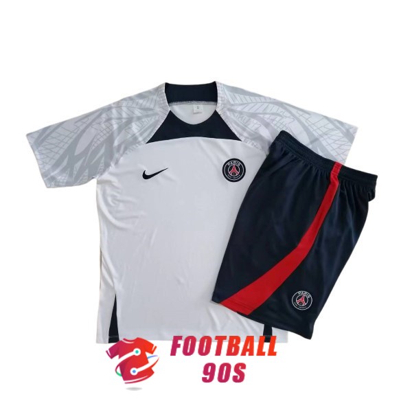 maillot psg entrainement kit 2022-2023 blanc bleu fonce