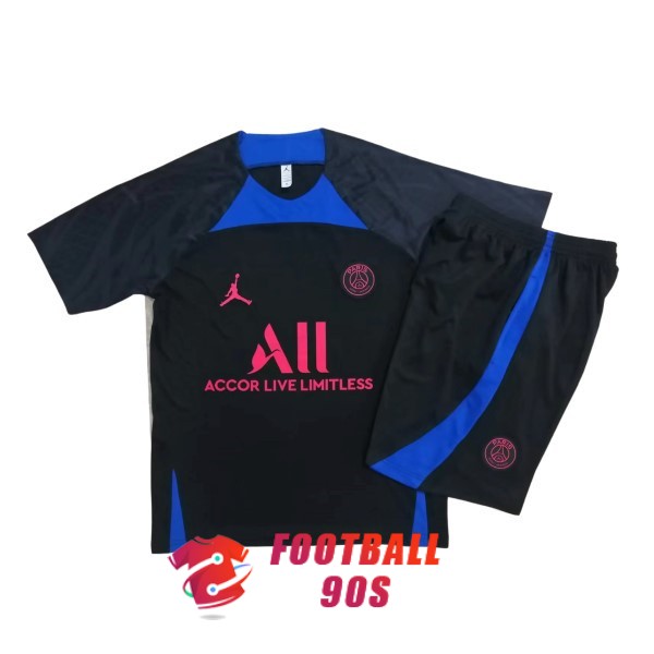 maillot psg entrainement kit 2022-2023 noir bleu clair rose