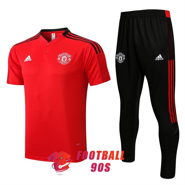 manchester united 2022-2023 entrainement rouge polo kit
