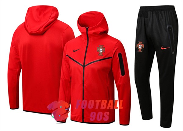 portugal sweat s capuche 2022-2023 rouge veste