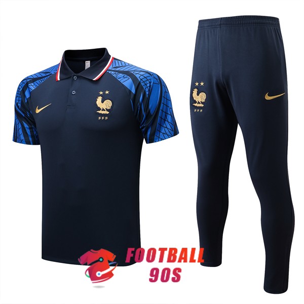 france 2022-2023 entrainement bleu fonce polo kit