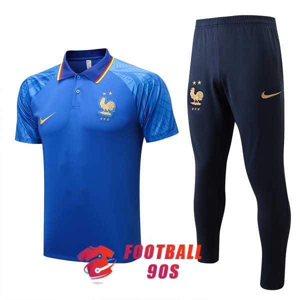 france 2022-2023 entrainement bleu polo kit