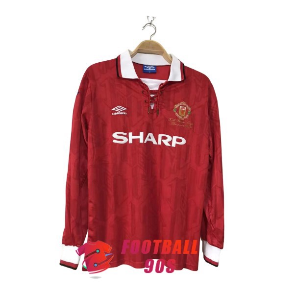 maillot manchester united vintage sharp domicile manche longue 1992-1994