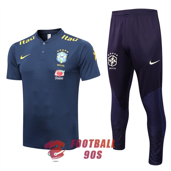 bresil 2022-2023 entrainement bleu fonce polo kit