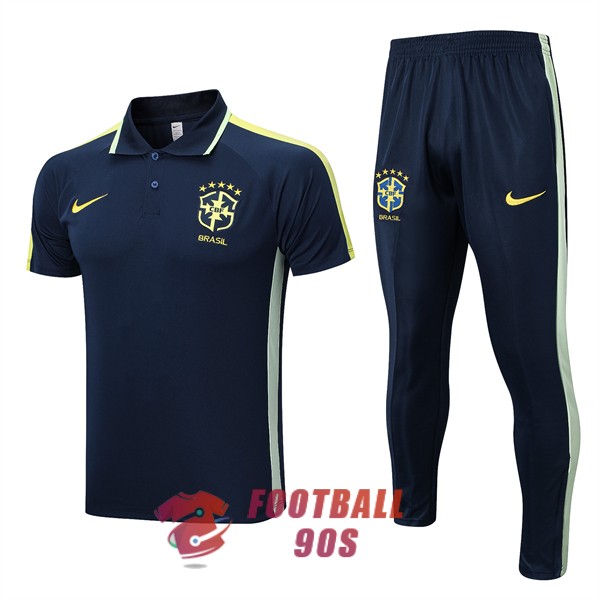 bresil 2022-2023 entrainement bleu fonce jaune polo kit