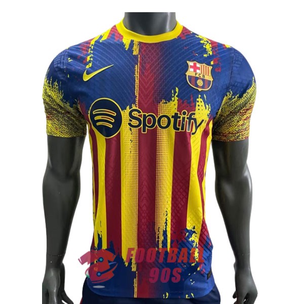 maillot barcelone edition conceptuelle version joueur 2023-2024 jaune bleu rouge