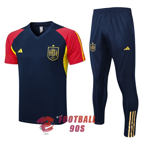 maillot espagne entrainement kit 2023-2024 rouge bleu fonce jaune