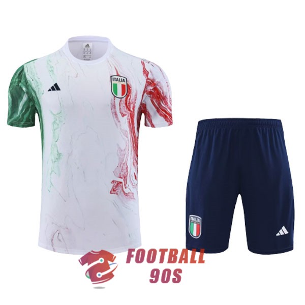 maillot italie entrainement kit 2023-2024 blanc vert rouge