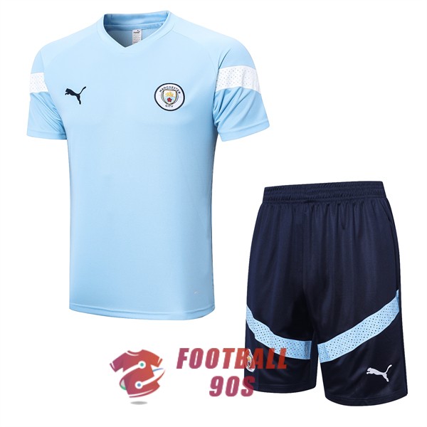 maillot manchester city entrainement kit 2022-2023 bleu clair blanc