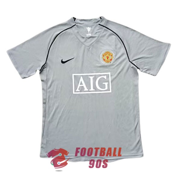 maillot manchester united vintage aig gris gardien 2007-2008