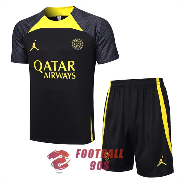 maillot psg entrainement kit 2023-2024 noir jaune