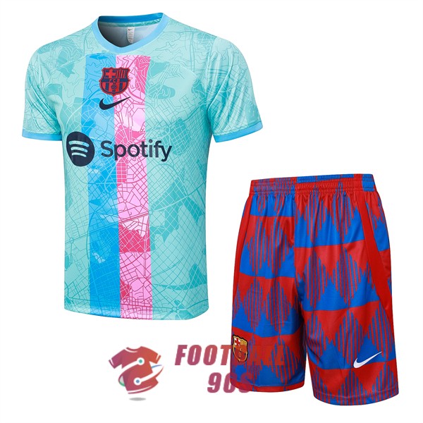 maillot barcelone entrainement kit 2023-2024 vert bleu rose