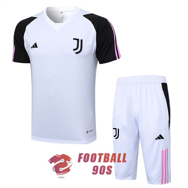 maillot juventus entrainement kit 2023-2024 blanc noir rose