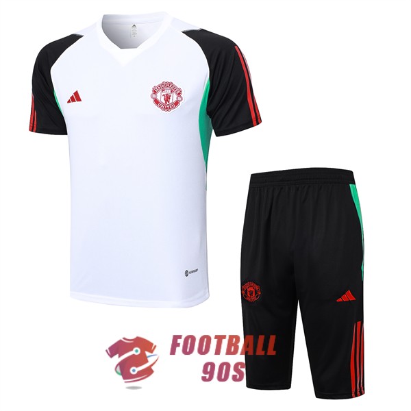 maillot manchester united entrainement kit 2023-2024 blanc vert noir