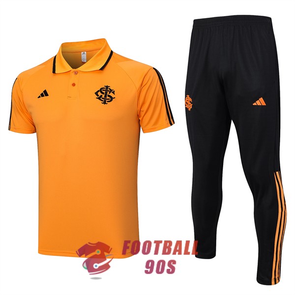 sport club internacional 2023-2024 entrainement orange noir polo kit