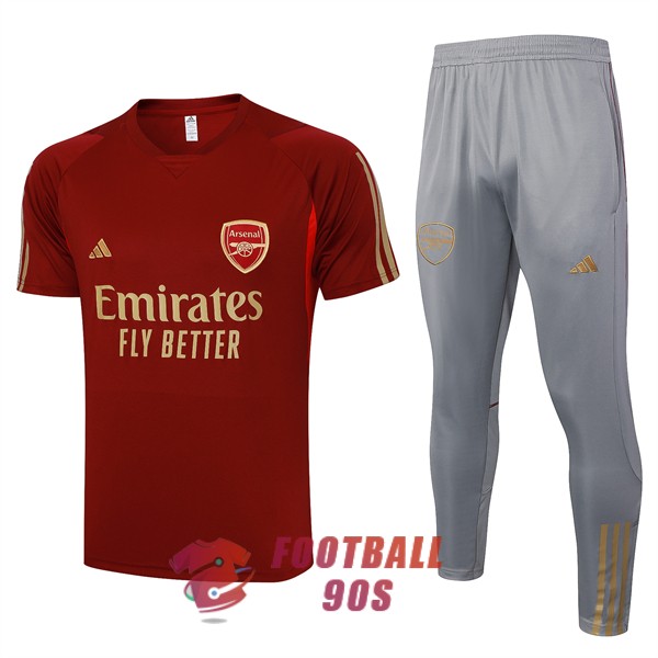 maillot arsenal entrainement kit 2023-2024 rouge