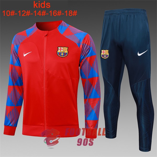 barcelone enfants 2023-2024 rouge bleu veste