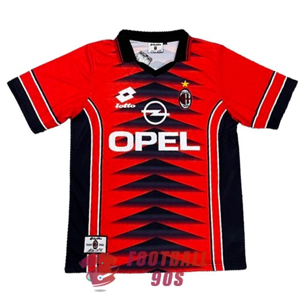 maillot ac milan vintage opel rouge noir entrainement 1997-1998