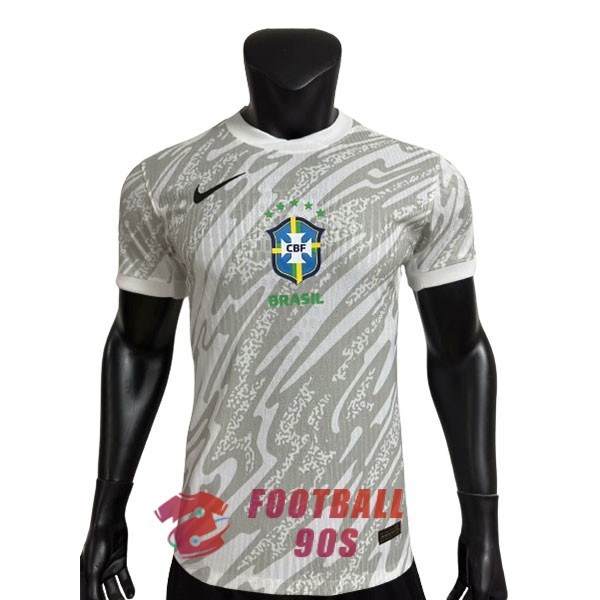 maillot bresil gardien version joueur 2024-2025 gris blanc