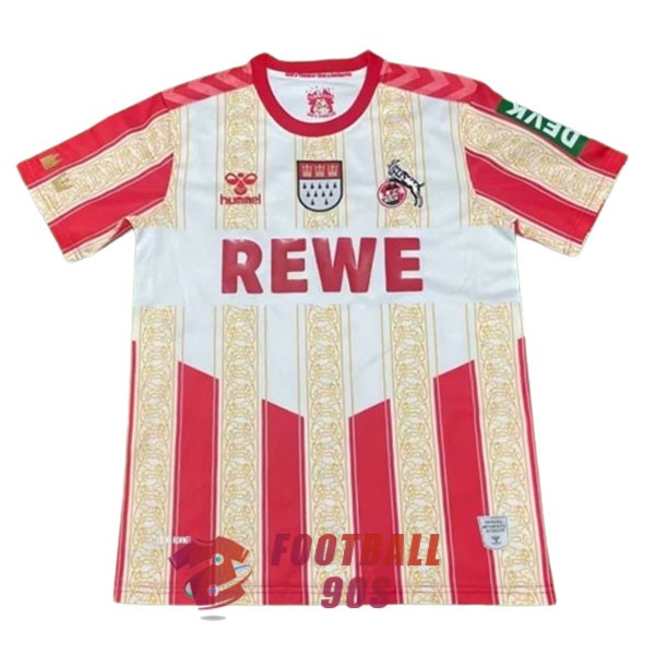 maillot fc koln edition speciale carnival 2023-2024 blanc rouge jaune