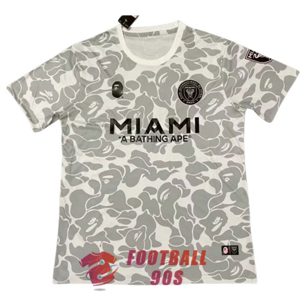 maillot inter miami edition speciale BAPE 2023-2024 gris blanc