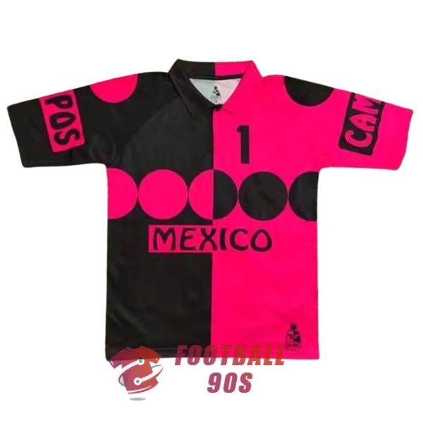 maillot mexique vintage Jorge Campos noir rose gardien 1992-1993