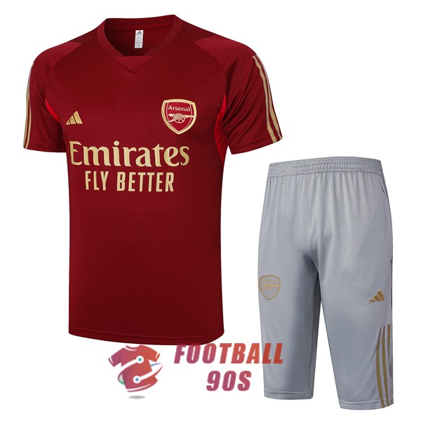maillot arsenal entrainement kit 2023-2024 rouge fonce
