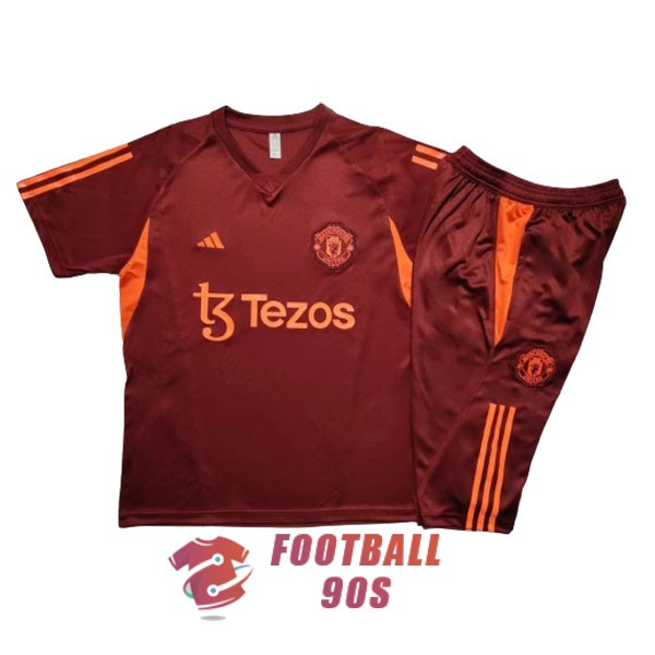 maillot manchester united entrainement kit 2023-2024 rouge fonce