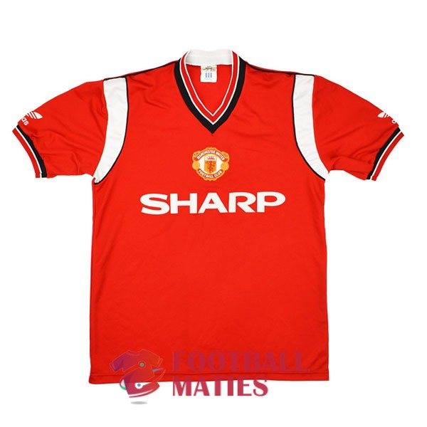 maillot manchester united vintage sharp 1984-1986 domicile