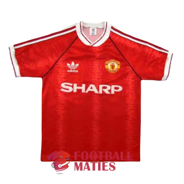 maillot manchester united vintage sharp 1990-1992 domicile