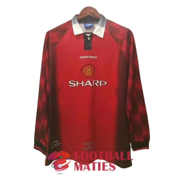 maillot manchester united vintage sharp domicile manche longue 1996-1998