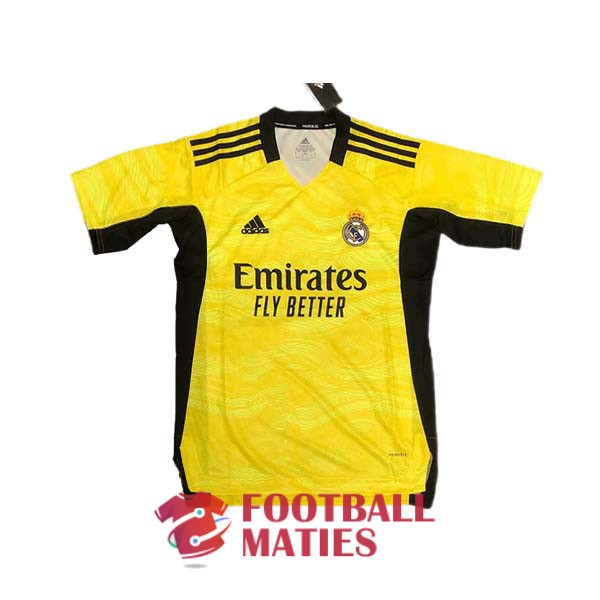 maillot real madrid gardien 2021-2022 jaune noir